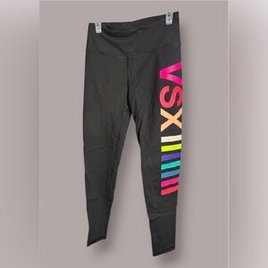 VSX Black Leggings with Rainbow Logo